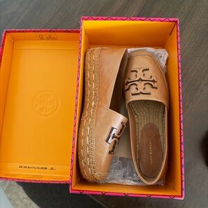 Tory Burch Brown Espadrille Loafers